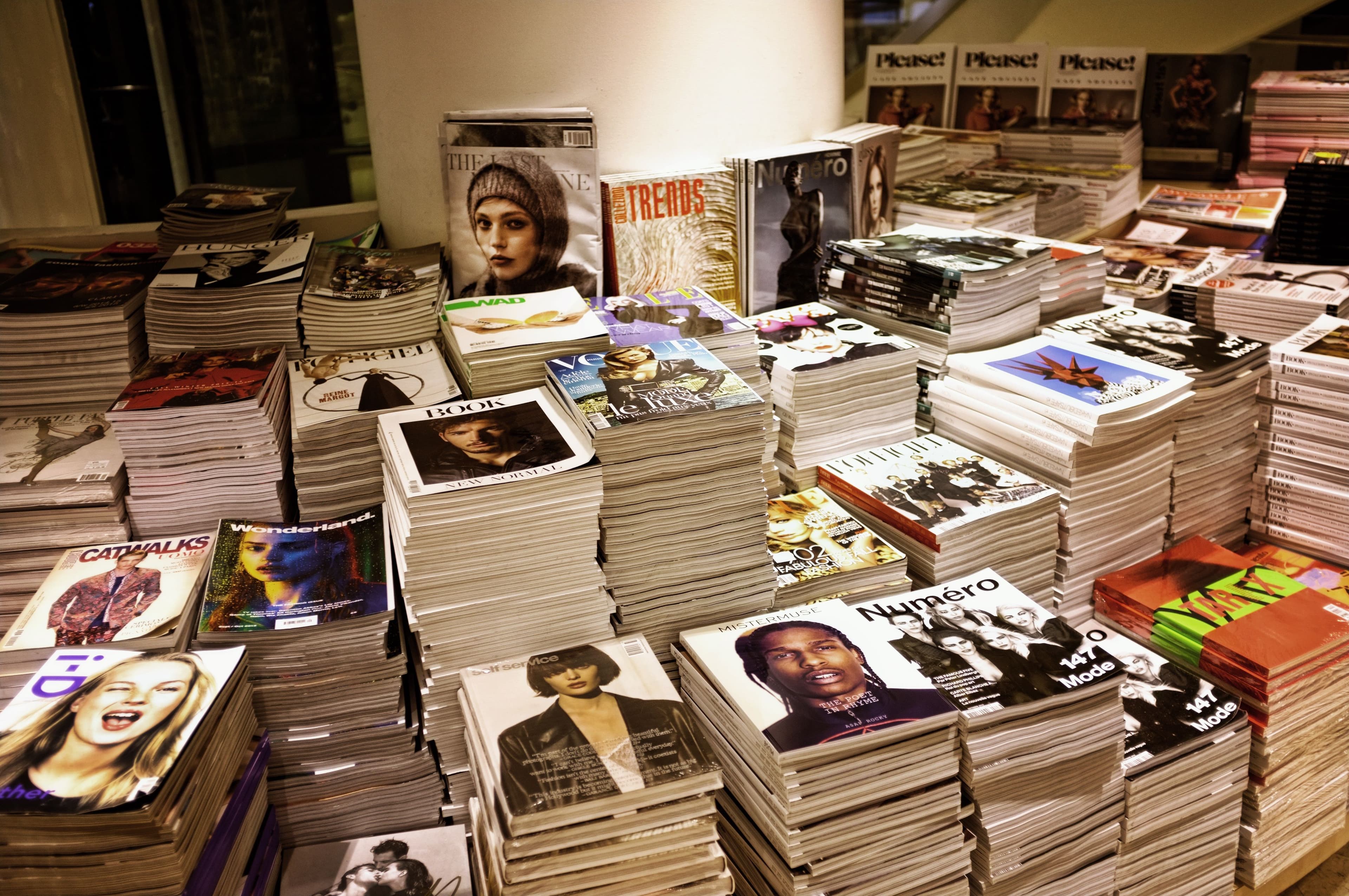 Stack of magazines.